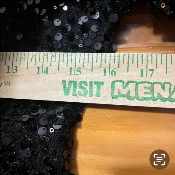 Boohoo Black Deep Plunge Sequined Bodycon Dress Size 8 NWT - Picture 8 of 10